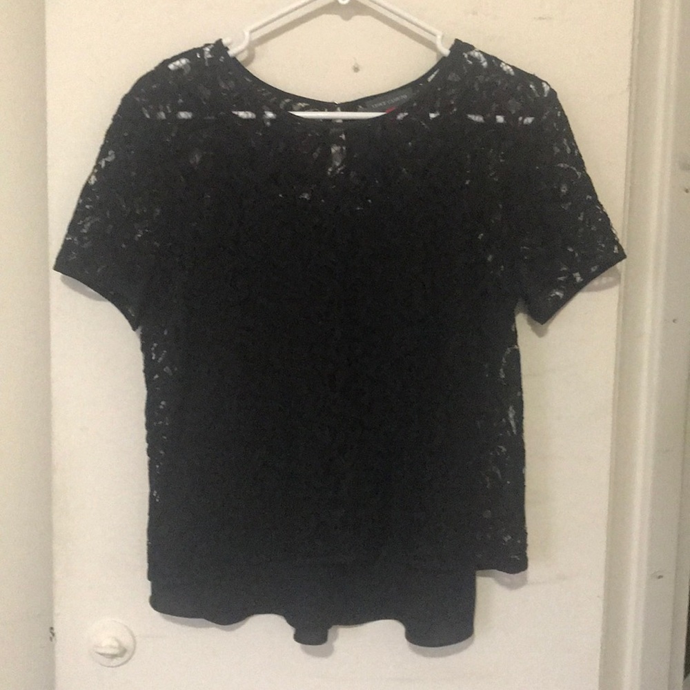 Vince Camuto Black Lace Top - size medium